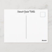 Sunset Sunrise Gran Field Colorful Watercolor Art Postkarte (Rückseite)