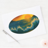 Sunset Surf – Bold Ocean Wave Art Sticker (Umschlag)
