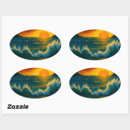 Sunset Surf – Bold Ocean Wave Art Sticker