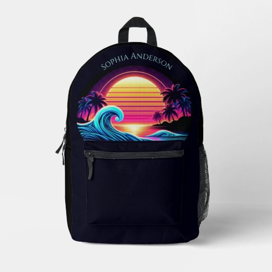 Sunset Surf Glow Bedruckter Rucksack (Vorderseite)