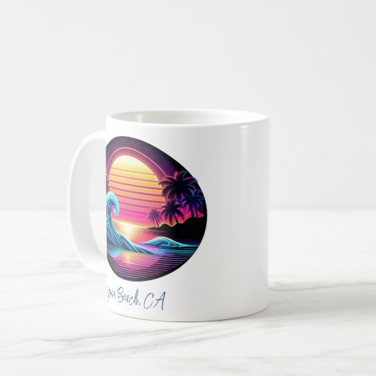 Sunset Surf Glow Kaffeetasse (Vorderseite Links)