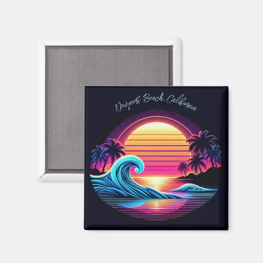 Sunset Surf Glow Magnet (Vorderseite/Rückseite)