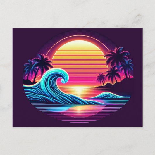 Sunset Surf Glow Postkarte (Vorderseite)