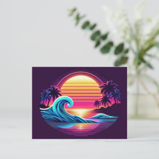 Sunset Surf Glow Postkarte (Stehend Vorderseite)
