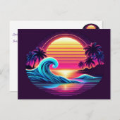 Sunset Surf Glow Postkarte (Vorne/Hinten)