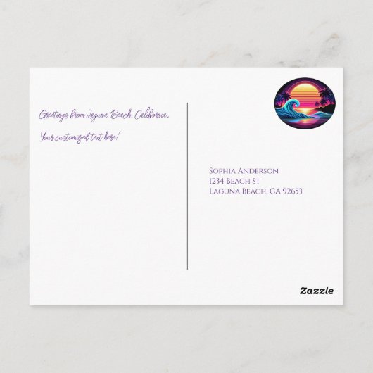 Sunset Surf Glow Postkarte (Rückseite)