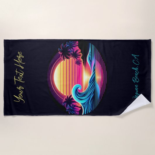 Sunset Surf Glow Strandtuch (Vorderseite)