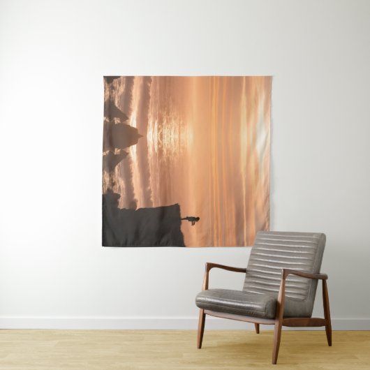  Sunset Surf Silhouette Wall Tapestry  Wandteppich (Beispiel (Horizontal))