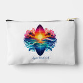 Sunset Surfboard Curls Zippered Pouch Zubehörtasche (Rückseite)