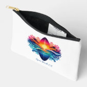 Sunset Surfboard Curls Zippered Pouch Zubehörtasche (Offen)
