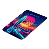 Sunset Surfboard Neon Lights- Magnet (Linke Seite)