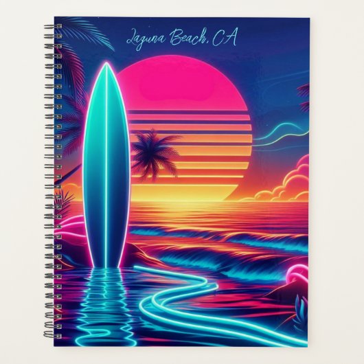 Sunset Surfboard Neon Lights- Planer (Vorderseite)