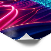 Sunset Surfboard Neon Lights- Poster (Ecke)