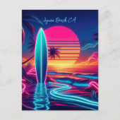 Sunset Surfboard Neon Lights- Postkarte (Vorderseite)