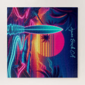 Sunset Surfboard Neon Lights- Puzzle (Horizontal)