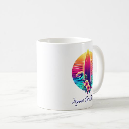 Sunset Surfboard Paradies- Kaffeetasse (VorderseiteRechts)