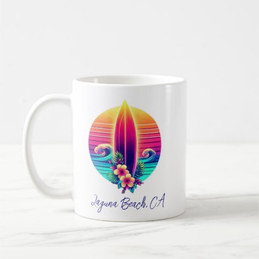 Sunset Surfboard Paradies- Kaffeetasse (Links)