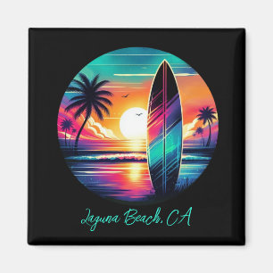 Sunset Surfboard Vibes Magnet