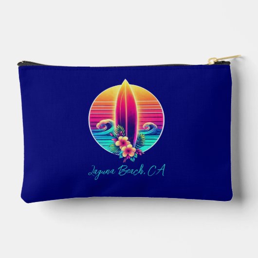 Sunset Surfboard Zippered Pouch Zubehörtasche (Rückseite)