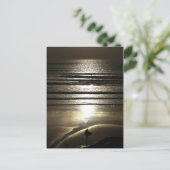 Sunset Surfer in Polzeath Postkarte (Stehend Vorderseite)