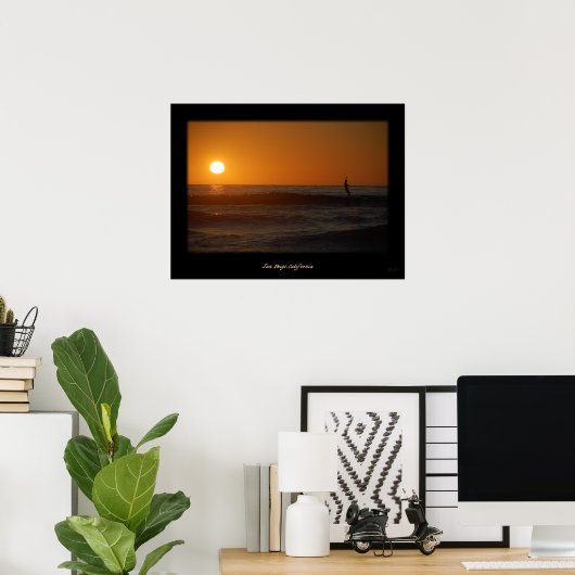 Sunset Surfer Poster (Heimbüro)