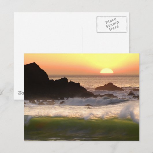 Sunset Surfer Postkarte (Vorne/Hinten)