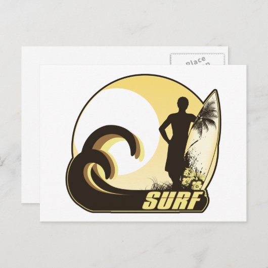 Sunset Surfer Postkarte (Vorne/Hinten)