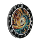 Sunset Surfer Wave Art Piece Dartscheibe (Vorderseite Links)