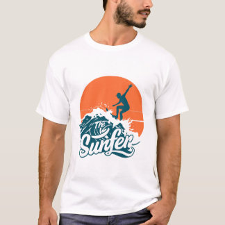 Sunset Surfing Vibes T-Shirt – Retro Beach Wave Su