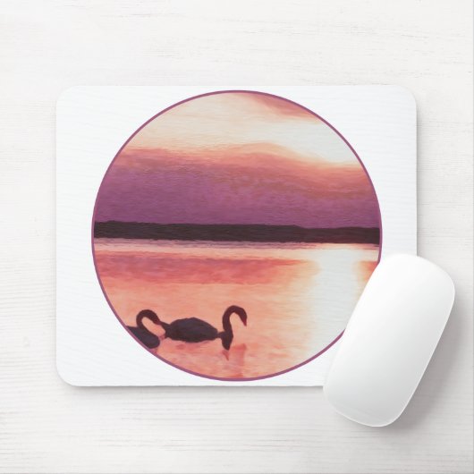 Sunset Swans Mousepad (Mit Mouse)