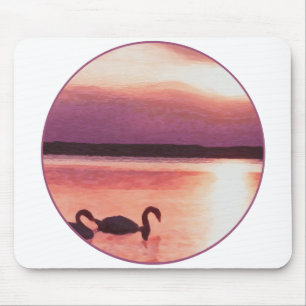 Sunset Swans Mousepad