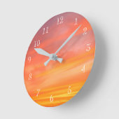 Sunset Swirl Runde Wanduhr (Winkel)