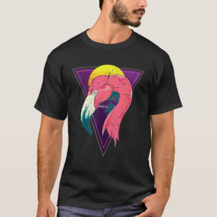 Sunset Synthwave Pink Flamingo Vaporwave Tropi 90e T-Shirt
