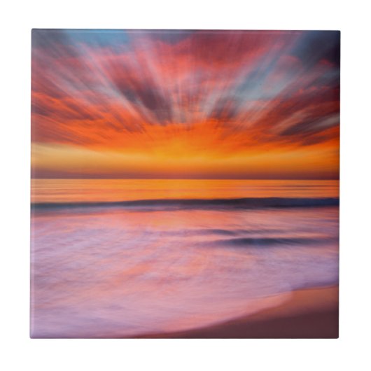 Sunset Tamarack Beach| Carlsbad, CA Fliese (Vorderseite)