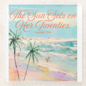 Sunset Themed 30th Birthday  Glasuntersetzer (Vorderseite)