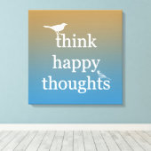 Sunset Think Happy Leinwanddruck (Insitu (Holzboden))