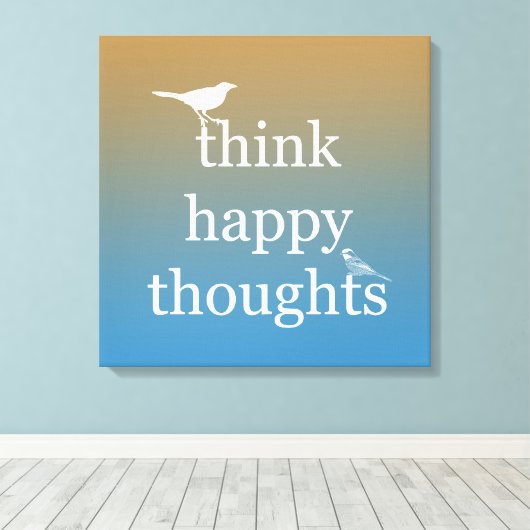 Sunset Think Happy Leinwanddruck (Insitu (Holzboden))