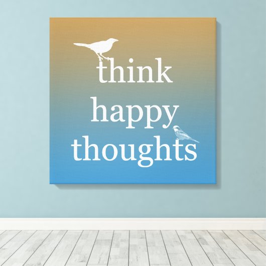 Sunset Think Happy Leinwanddruck (Insitu (Holzboden))