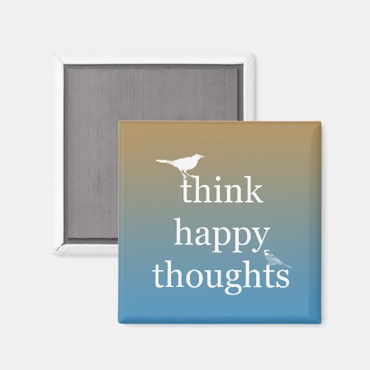 Sunset Think Happy Magnet (Vorderseite/Rückseite)
