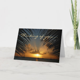 Sunset Through Palm Fronds "Thinking of You" Card Karte
