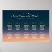 Sunset to Moonrise Wedding Seating Chart Poster (Vorne)