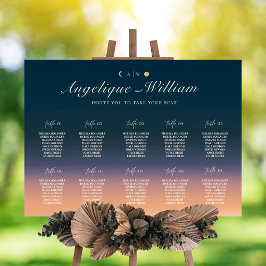 Sunset to Moonrise Wedding Seating Chart Poster