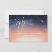 Sunset to Moonrise Wedeltrettkarte Einladung (Vorderseite)