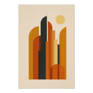 Sunset Tower - Stilisierte Stadt Poster