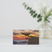 Sunset Tree Travel Writer Blogger Magazine Visitenkarte (Stehend Vorderseite)