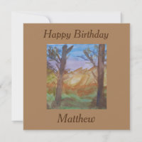 Sunset Trees Birthday Flat