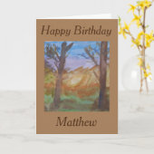 Sunset Trees Birthday Karte (Gelbe Blume)