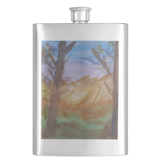 Sunset Trees Classic Flachmann (Vorderseite)