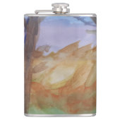 Sunset Trees Flachmann (Vorderseite)