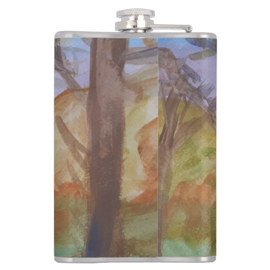 Sunset Trees Flachmann (Rückseite)